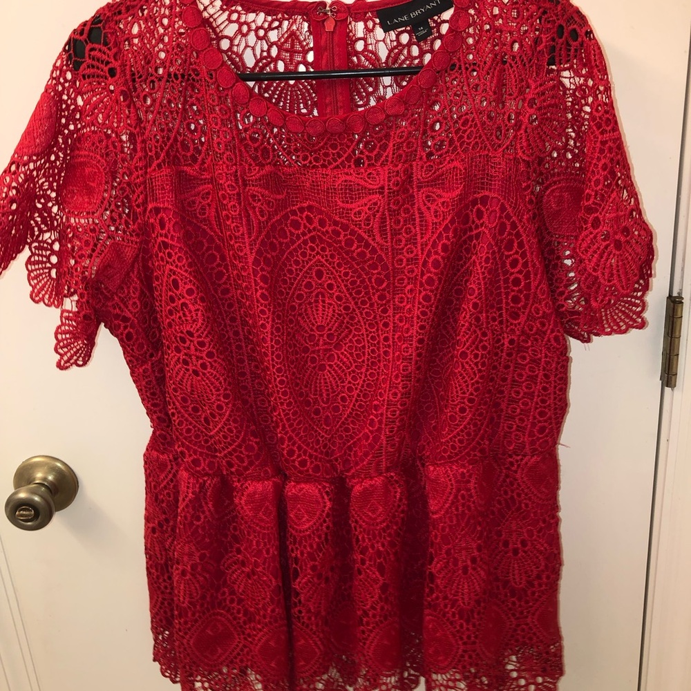 Lane Bryant Scarlet Lace Blouse